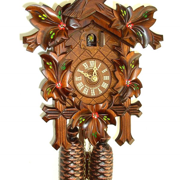 Vintage German Cuckoo Clock - Seven Leaves, on sale Three Birds With Nest