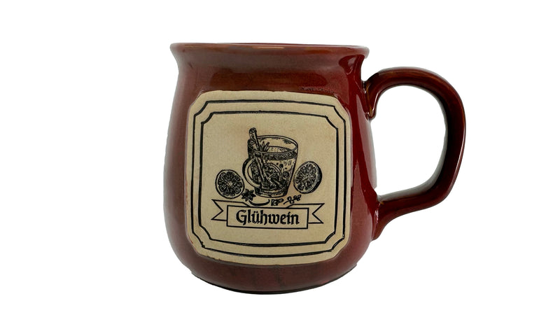 Rustic Red Coffee Mug - with Gluewein Ingredients Pottery Insert