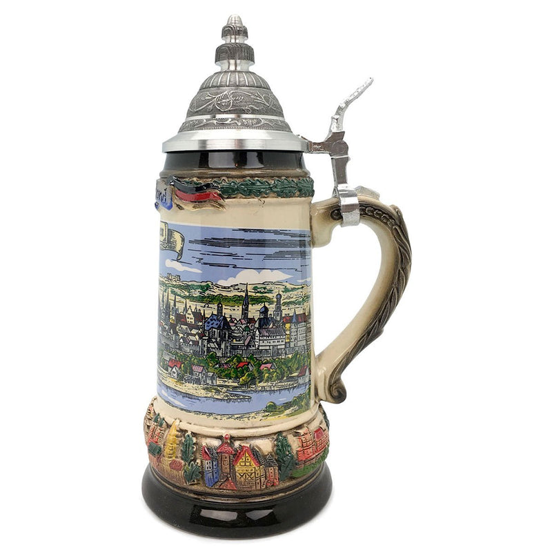 Classic Zoller & Born Rothenburg Flag .75L German Beer Stein