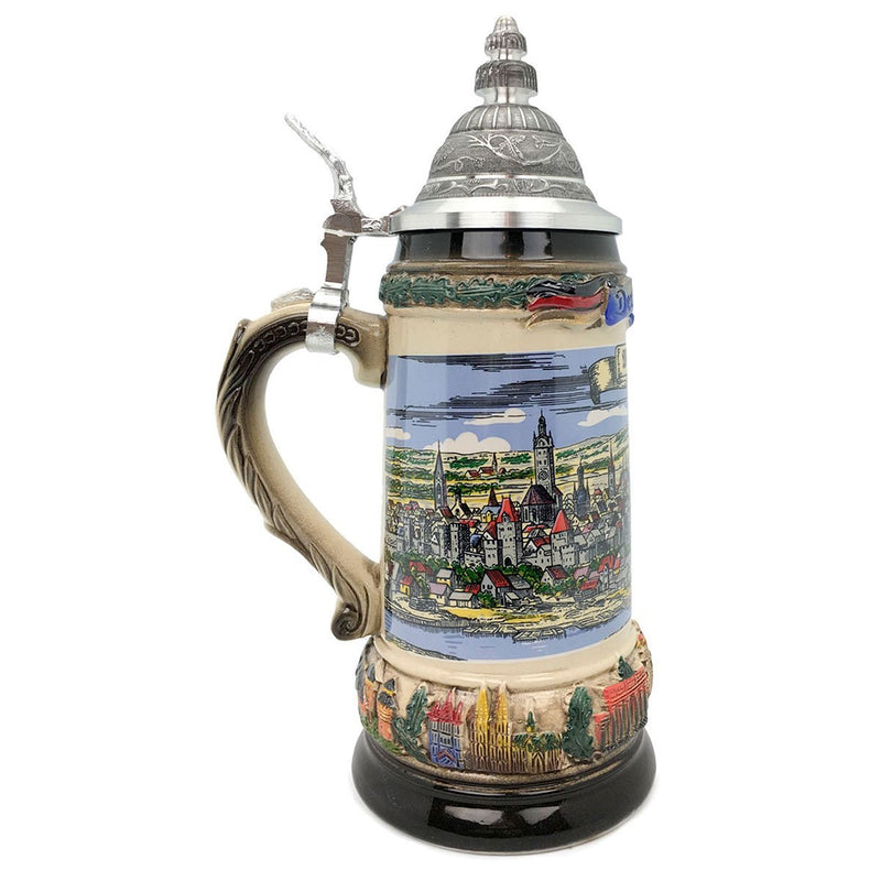 Classic Zoller & Born Rothenburg Flag .75L German Beer Stein