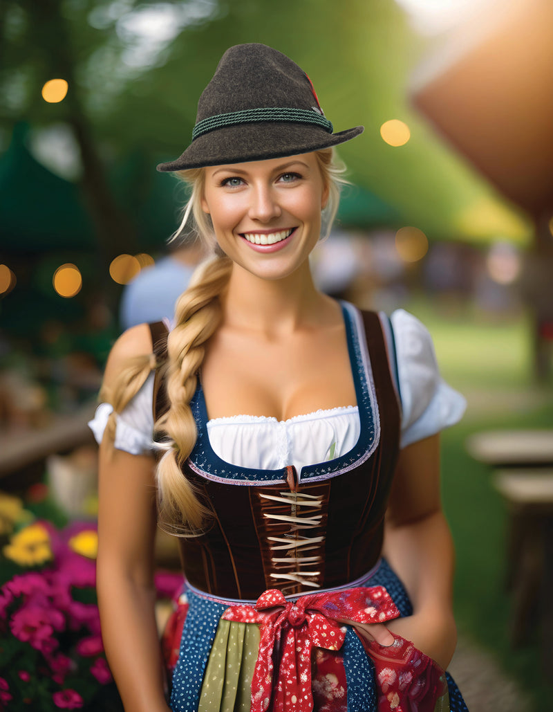 German Alpine Style Brown 100% Wool Oktoberfest Hat